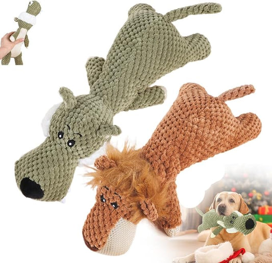 ANYSENT 2026 New Dog Toys,Indestructible Plush Dogs Toy for Aggressive Chewers,Squeaky Durable Chew Toy for Indoor Pups Teething, Stuffed Toys for Small Medium Large Dogs (A-Yellow+Green)