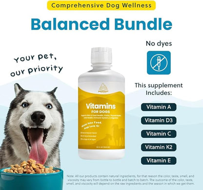 Paramount Pet Health Liquid Multivitamin for Dogs with Probiotics, 8 in 1 Vitamins for Immune Support, Energy & Digestion, High Absorption Liquid Dog Supplement, Made in USA, 32 oz