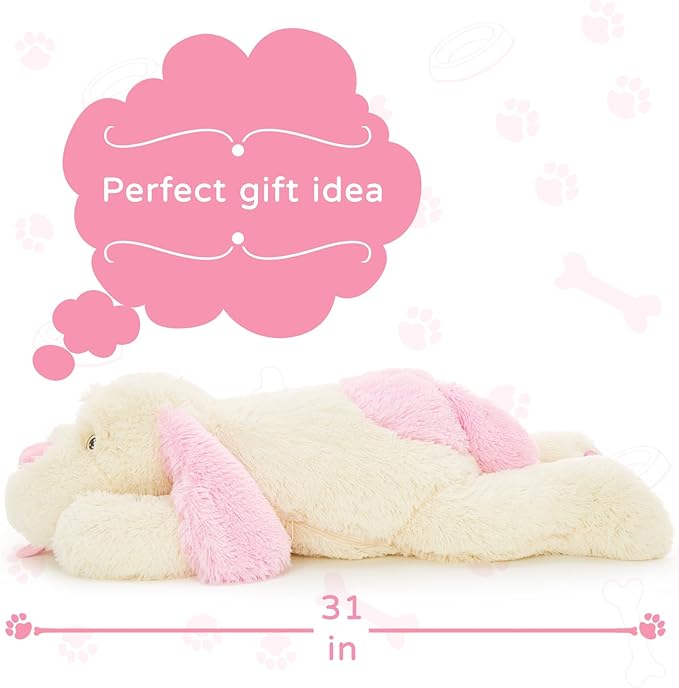 MaoGoLan Giant Stuffed Puppy Dog Big Plush Extra Large Stuffed Animals Soft Plush Dog Pillow for Girls Kids 31 inch