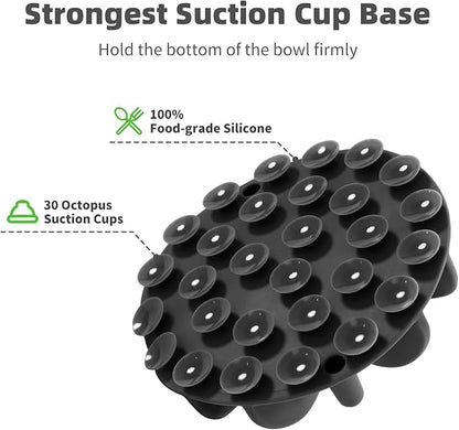 Jaoul Slow Feeder Dog Bowls Insert, Puzzle Slow Feeder Insert with 30 Octopus Suction Cups for Small Medium Large Size Dog Food Bowl (4.72 inch, Black)