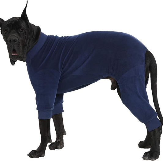 Large Dog Pajamas Winter Fleece Sweaters Soft Onesie for Dogs Boy Great Dane Thick Warm Pet Jumpsuit Pjs Fall Cold Weather Warm Jammies for Sleeping, Walking