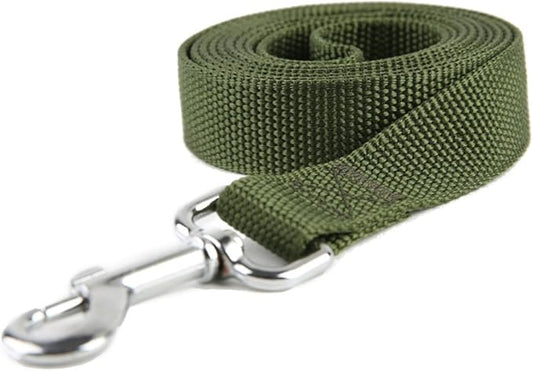 Nylon Dog Training Leash, Traction Rope, 4Ft /5 Foot /6 Feet Long, 5/8 inch 3/4 Inch 1 Inch Wide, for Small and Medium Dogs (5/8'' x 6 FT, Green)