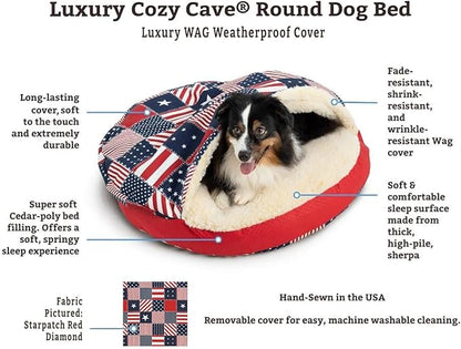 Snoozer Luxury Cozy Cave Pet Bed, Wag Collection, Large - Pedigree Storm