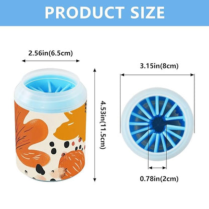 Dog Paw Cleaner Mudbuster Dog Foot Washer for Small Medium Large Dogs Cats Premium Pet Supplies Abstract Thanksgiving Leaves Orange