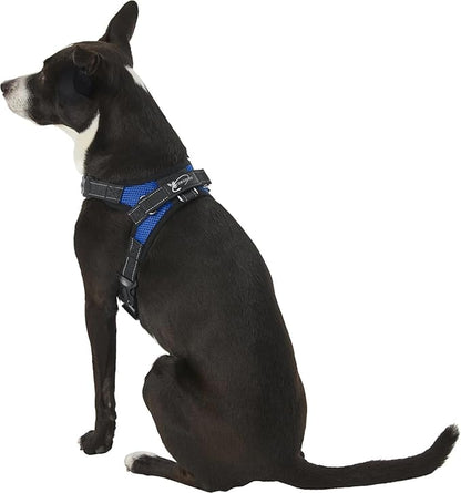 No Pull Reflective Adjustable Dog Harness With Handle- Comfortable Soft All Weather Mesh, Easy On Puppy Harness For Small Medium and Large Dogs (Blue) Small