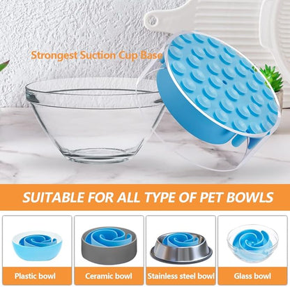 Slow Feeder Dog Bowls Insert, Animire Soft Silicone Slow Eating Dog Food Bowl for Small, Medium and Large Dogs, Compatible with Regular and Elevated Bowls
