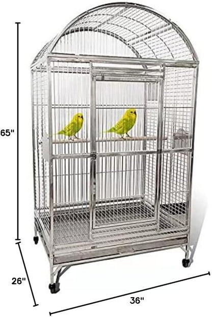 SUS201 Stainless Steel DOMETOP Style Bird CAGE Parrot CAGE 36"X26"X65"