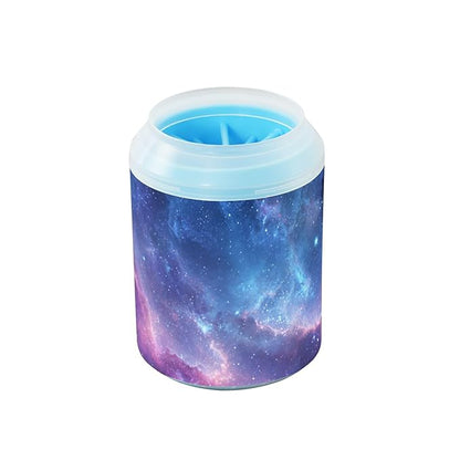 Dog Paw Cleaner Cups for Dogs Pets Foot Washer Paw Scrubber for Medium Small Dogs Cats Cleaning Cup Starry Sky Nebula Swirling Purple