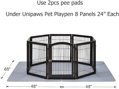 unipaws Waterproof Dog Training Pads for Dog Crate, Playpen, Non-Slip and Washable Pee Mats for Dogs, Floor Protector for Travel, Whelping, Housebreaking and Incontinence, Extra Large 61" x 48"