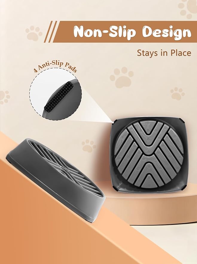KASBAH Slow Feeder Dog Bowls Large Breed, Holds 5 Cups Wet or Dry Food for Large and Medium Dogs,Puzzle Maze for Fast Eaters,Square Base,Non-Slip, Made Without BPA,Helps Prevent Bloat & Aid Digestion