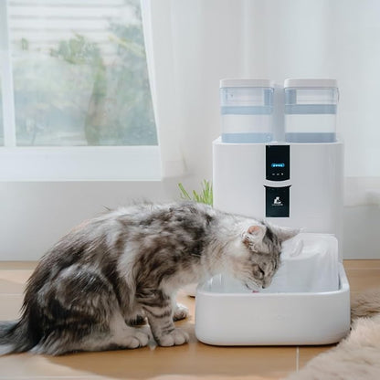 DailyFresh Cat Water Fountain 10L/338 oz Self Refilling, Pet Drinking Fountains for Dogs Indoor, Smart APP 5G WiFi Automatic Water Dispenser Oxygen-Rich, Wastewater Separation, BPA-Free