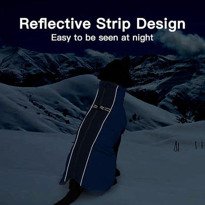 Winter Dog Coat - Zip Up Snowsuit Jacket, Reflective & Water-Resistant, Large (3X), Royal-Blue