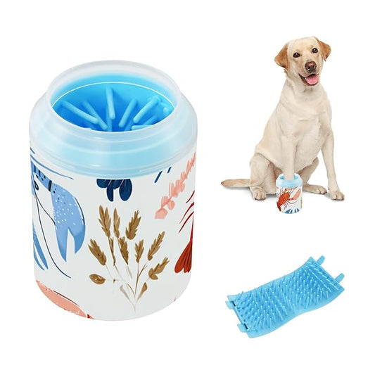 Dog Paw Cleaner Cups for Dogs Pets Foot Washer Paw Scrubber for Medium Small Dogs Cats Cleaning Cup Colorful Lobster and Sea Plants