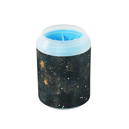 Dog Paw Cleaner Cups for Dogs Pets Foot Washer Paw Scrubber for Medium Small Dogs Cats Cleaning Cup Night Sky Golden Stars