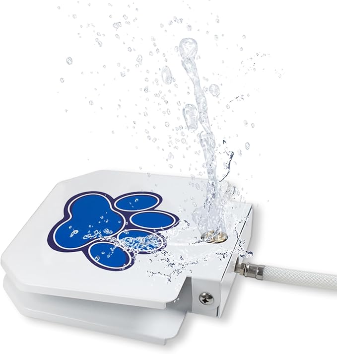 Poofzy Dog Water Fountain Step On, Outdoor Dog Water Sprinkler for Large Dogs, with Upgrade Copper Valve Set, Easy to Use, Fresh Water to Drink (Blue)