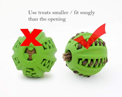 Dog Ball Toy - Interactive Dog Enrichment, Mental Stimulation Treat Embedding Rubber Ball Reduce Boredom (3 inches)