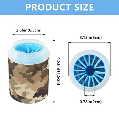 Dog Paw Cleaner Mudbuster Dog Foot Washer for Small Medium Large Dogs Cats Premium Pet Supplies Brown Military Camouflage