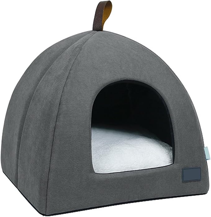 Zerone Pet Tent, Foldable Cat Bed Breathable Cat House Indoor Pet Tent Dog Bed with Mat (M)