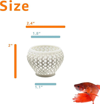 Betta Bulb Hide 2.0 | Betta Rest Fish Tank Ornament Large | Aquarium Cave with Suction Cup for Small Fish Tank, Betta Habitat, Shrimp Hideout, Aquatic Decor Large (Pure White)