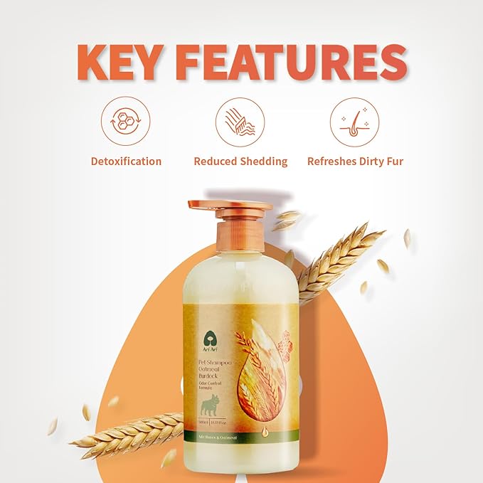 Arf Arf Odor Control Dog Shampoo - Advanced Deodorizing Formula for Smelly Dogs with Soothing Hydrolyzed Oat Protein for Dry, Itchy Skin Relief - Long Lasting Fresh Scent - Pro Grooming Results - 16oz