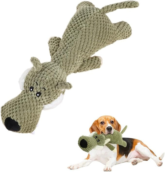 ANYSENT 2026 New Dog Toys,Indestructible Plush Dogs Toy for Aggressive Chewers,Squeaky Durable Chew Toy for Indoor Pups Teething, Stuffed Toys for Small Medium Large Dogs (A-Green)
