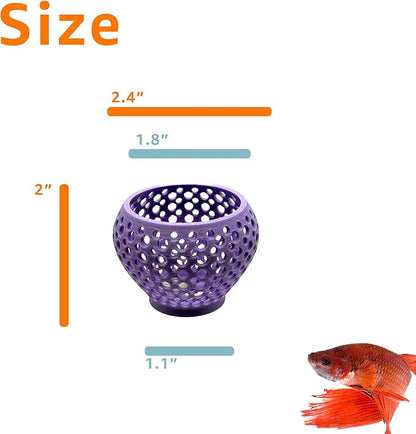 Betta Bulb Hide 2.0 | Large Aquarium Cave with Suction Cup - Fish Tank Ornament, Shrimp Hideout, Aquatic Decor (Lavender Bliss)