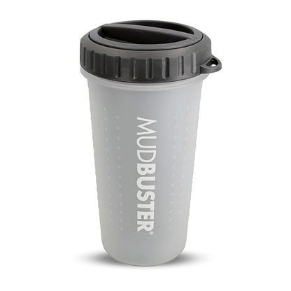 Dexas Lidded MudBuster Portable Dog Paw Cleaner, Light Gray, Large with Lid