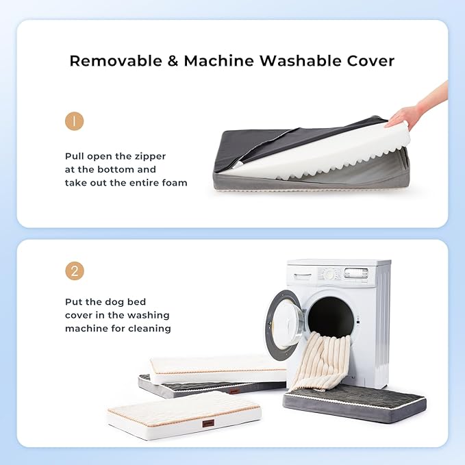 XXL Dog Bed for Crate - Extra Large Orthopedic Pet Beds with Removable Machine Washable Cover, Egg Crate Foam Puppy Pad, Suitable for Pet Up to 100 lbs, 47"x29"