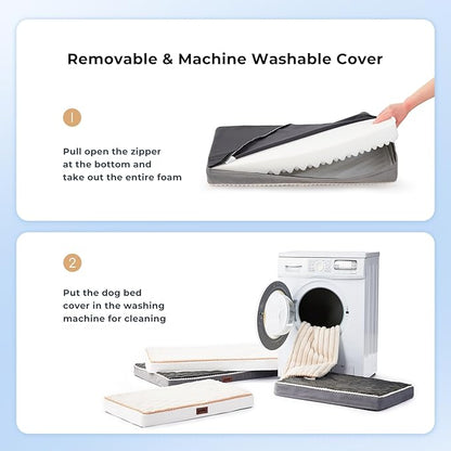 XXL Dog Bed for Crate - Extra Large Orthopedic Pet Beds with Removable Machine Washable Cover, Egg Crate Foam Puppy Pad, Suitable for Pet Up to 100 lbs, 47"x29"