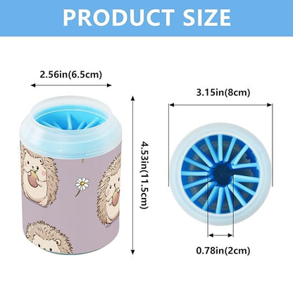 Dog Paw Cleaner Mudbuster Dog Foot Washer for Small Medium Large Dogs Cats Premium Pet Supplies Light Purple Hedgehogs Daisies Fruits
