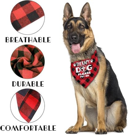 Dog Bandana, Emotional Support Animal Dog Bandana, Dogs Scarf Classical Printing, Dogs Scarf Accessories, Doggy Kerchief Pet Kerchief, Christmas Birthday Thanksgiving Doggy Gift