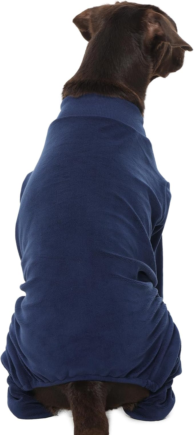 Large Dog Pajamas Winter Fleece Sweaters Soft Onesie for Dogs Boy Great Dane Thick Warm Pet Jumpsuit Pjs Fall Cold Weather Warm Jammies for Sleeping, Walking