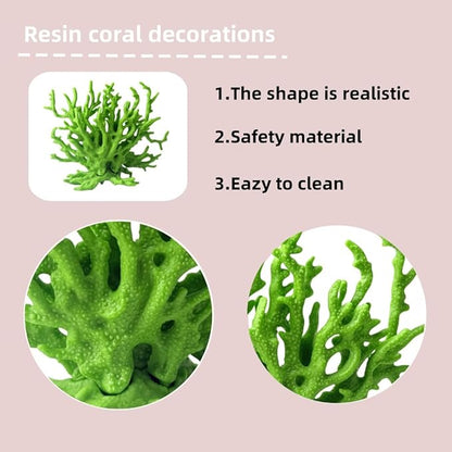Fish Tank Decorations,Aquarium Corals Decoration, Aquarium Ornaments, Fish Tank Coral, Aquarium Corals Decoration, Fish Decorations for Aquarium (Green, Medium)