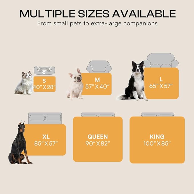Luciphia Waterproof Pet Blanket, Liquid Pee Proof Dog Blanket for Sofa Bed Couch, Reversible Sherpa Fleece Furniture Protector Cover for Small Medium Large Dogs Cats, Khaki+Beige Small（40" x 28"）