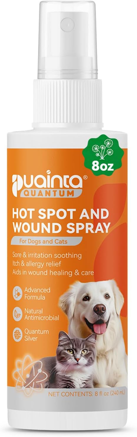 Hot Spot Spray for Dogs, Upgraded Quantum Silver Skin Spray for Dogs, Itch Relief and Hot Spot Treatment for Dogs, Supports Skin Infections and Irritations for All Animals, 8oz