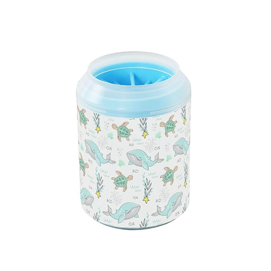 Dog Paw Cleaner Cups for Dogs Pets Foot Washer Paw Scrubber for Medium Small Cats Dogs Cleaning Cup Sea Whale Animals