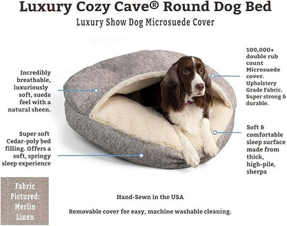 Snoozer Luxury Microsuede Cozy Cave Pet Bed, Show Dog Collection, Extra Large, Palmer Dove