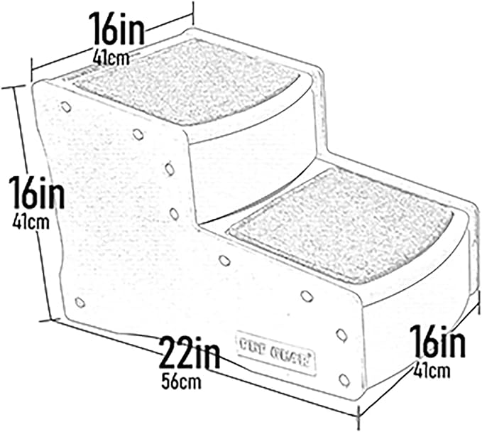 Pet Gear Easy Step II Pet Stairs, 2 Step for Cats/Dogs up to 150 Pounds, Portable, Removable Washable Carpet Tread, No Tools Required, Toffee