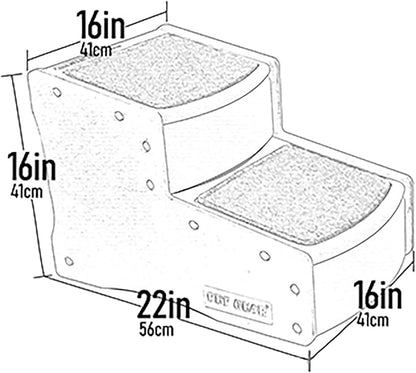 Pet Gear Easy Step II Pet Stairs, 2 Step for Cats/Dogs up to 150 Pounds, Portable, Removable Washable Carpet Tread, No Tools Required, Toffee