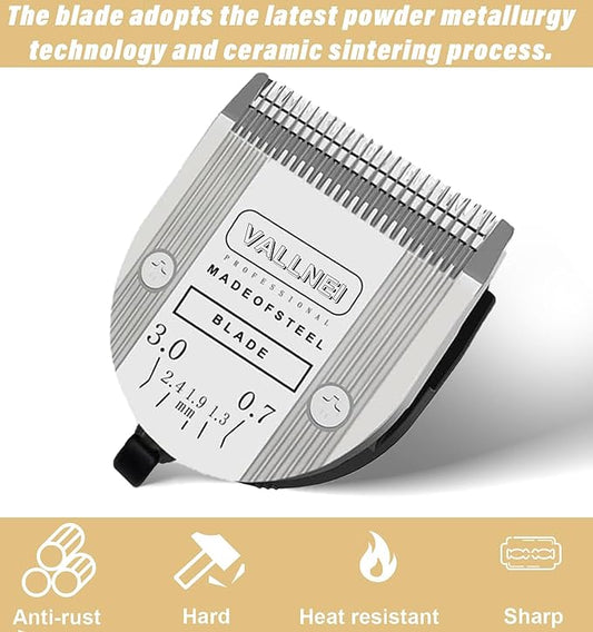 3 Pack Detachable Adjustable Pet Dog Grooming Clipper 5-in-1 Blade Compatible with WAHL Professional Animal Blade Arco, Bravura, Chromado, Creativa, Figura, and Motion Pet, Dog, and Horse Clippers