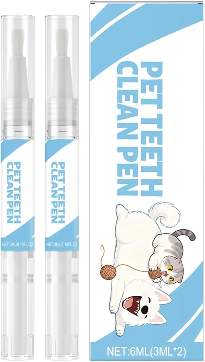 Pet Toothbrush Pen, 3x1.5x13cm, Daily Hygiene Support, Cat Dentals Gel Pen, Dog Toothbrush Cleaner Tool, Portable, for Cat Doggy Puppy Kitten