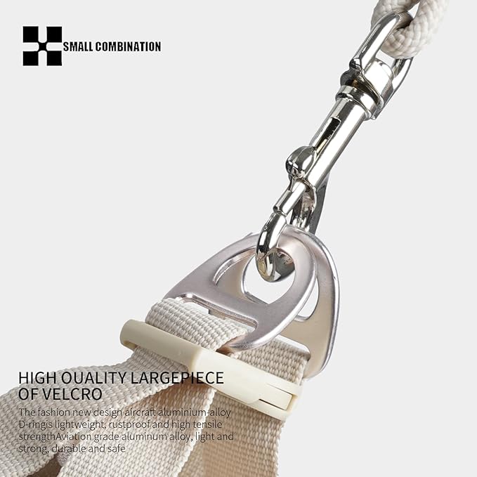 Adjustable Dog Harness with Leash, Reflective Mesh, No-Pull Design，Matching Lead Rope (Cream-Coloured, S)