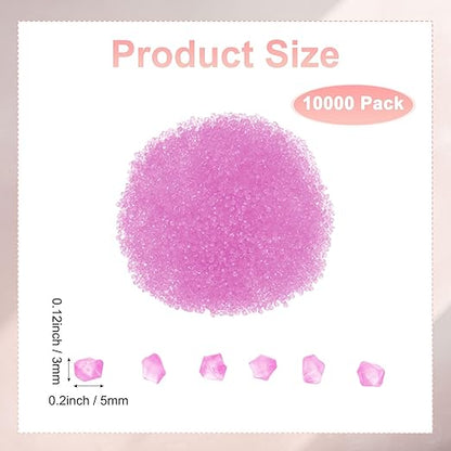 10000-Pack Glow in The Dark Rocks, 0.2" Resin Outdoor Garden Decorations Luminous Rhombus Stones for Garden Plants/Aquarium/Backyard Path, Aquarium Gravel [Purple]