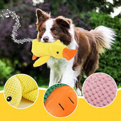 2025 New Calming Duck for Dogs, Quack-Quack Duck Dog Toy with Soft Squeaker, Durable Yellow Stuffed Dog Toy, Indoor Puppy Chewers (Yellow)
