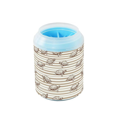 Dog Paw Cleaner Cups for Dogs Pets Foot Washer Paw Scrubber for Medium Small Cats Dogs Cleaning Cup Brown White Striped Sea Turtle 01