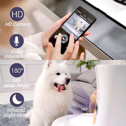 8L/12L 2.4G & 5G WiFi Aautomatic Large Dog Feeder & Automatic cat feeders -1080P Full HD Pet Camera Treat Dispenser with Night Vision and 2-Way Audio
