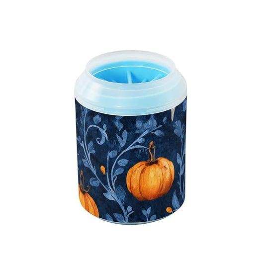 Dog Paw Cleaner Mudbuster Dog Foot Washer for Small Medium Large Dogs Cats Premium Pet Supplies Halloween Ghosts Pumpkins Blue
