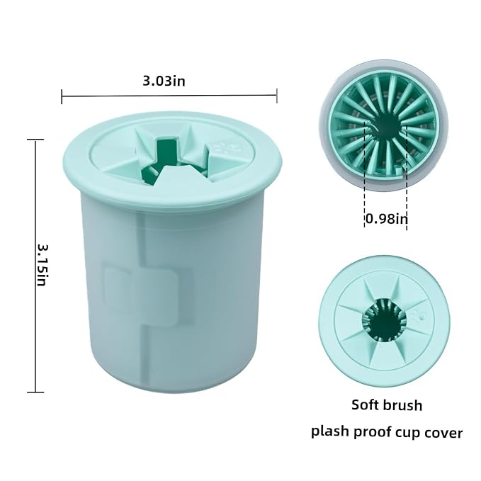Dog Paw Cleaner Cup Dog Paw Foot Cleaner Paw Washer Portable Foot Cleaner Cup For Pet Cat-Small Green