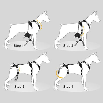 Dog Lift Harness, Dog Lift Sling Carrier with Handle & Shoulder Sling, Support Harness for Rear Back Legs Helps,Disabled,Arthritis,Joint Injuries,Paralysis Up Stairs（Black,Medium）