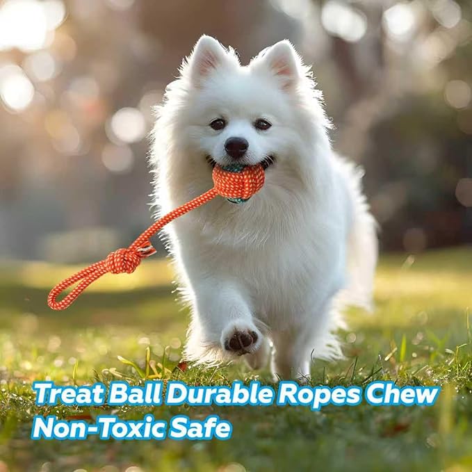 Dog Toys 7 Pack for Fun and Teeth Cleaning, Puppy Chew Toys Pack with Cute Donkey Squeaky Toys, Durable Ropes Chew